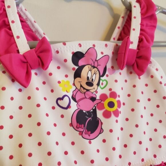 DISNEY MINNIE MOUSE ONE PIECE SWIMSUIT SIZE 0-3 M - Picture 2 of 4